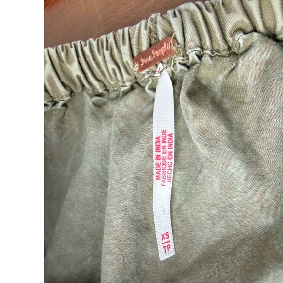 Free People Utility Cargo Maxi Eloise Skirt Khaki Drawstring Pockets XS - Picture 4 of 9